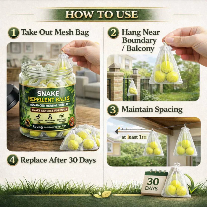 Snake Repellent Balls Natural Deterrent – Herbal Snake Repellent for House, Yard & Garden