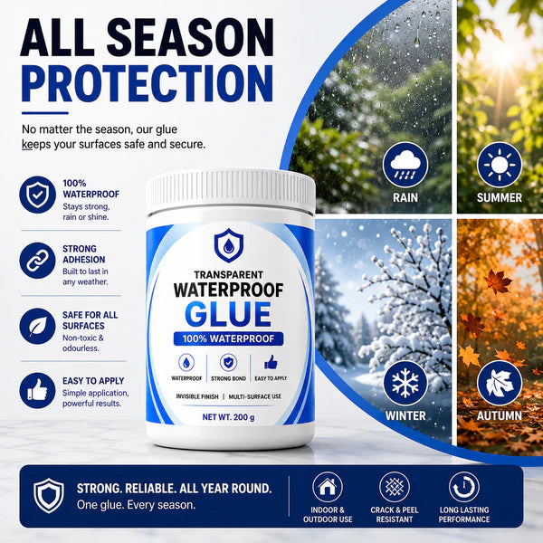 Transparent Waterproof Glue Leakage Repair Coating (200g Pack of 2) – Clear Waterproof Glue for Roof & Wall Leakage