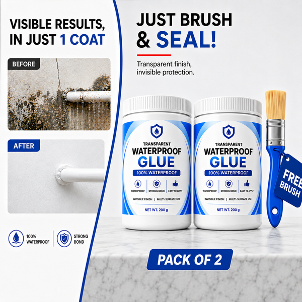 Transparent Waterproof Glue Leakage Repair Coating (200g Pack of 2) – Clear Waterproof Glue for Roof & Wall Leakage