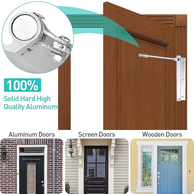 Automatic Hydraulic Door Closer Heavy Duty Adjustable Spring Door Closer