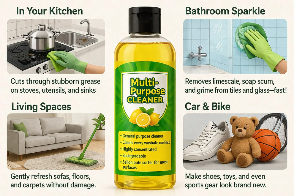 (Pack of 4) Floor Cleaner Multipurpose Surface Cleaner Lemon Fresh – Deep Cleaning & Degreasing Formula for Tile, Marble & Kitchen Surfaces
