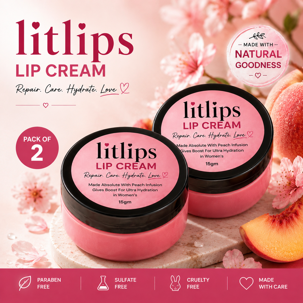 Litlips Lip Cream 100g Pack Of 2