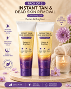 (Pack of 2) Instant Tan Removal De Tan Face & Body Pack – Sun Tan Removal Cream for Glowing Skin, Neck, Hands & Sun Damage Care