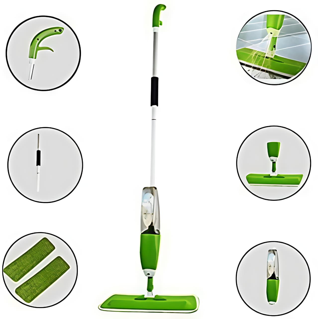 360° Microfiber Floor Spray Mop – Refillable Mop with Reusable Pads for Home & Kitchen