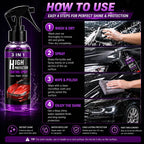 3 in 1 High Protection Car Quick Coating Spray | Advanced Nano Tech Polish & Shine | Waterless Wash & Protection | Pack of 3 (100ml Each)