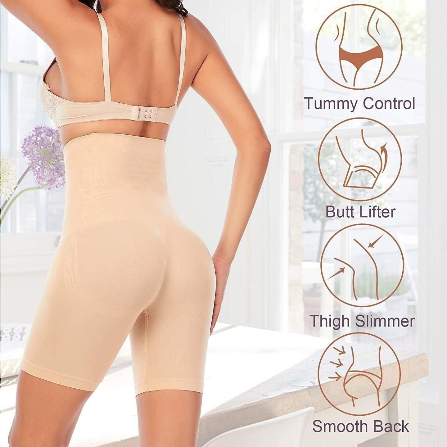 4-in-1 Seamless High-Waist Body Shaper – Instant Tummy Tucker & Thigh Slimmer