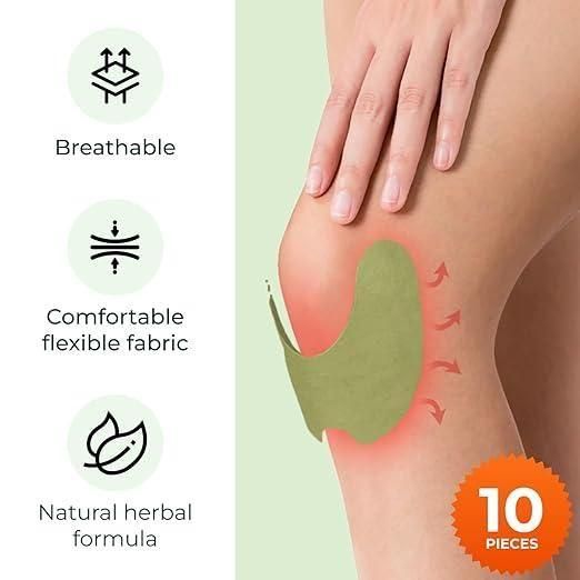 Natural Herbal Knee Pain Relief Patches – 12-Hour Self-Heating Plasters for Joints