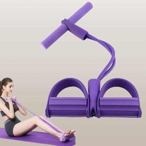 4-Tube Yoga Pedal Puller Resistance Band – Full-Body Tummy Trimmer & Strength Trainer
