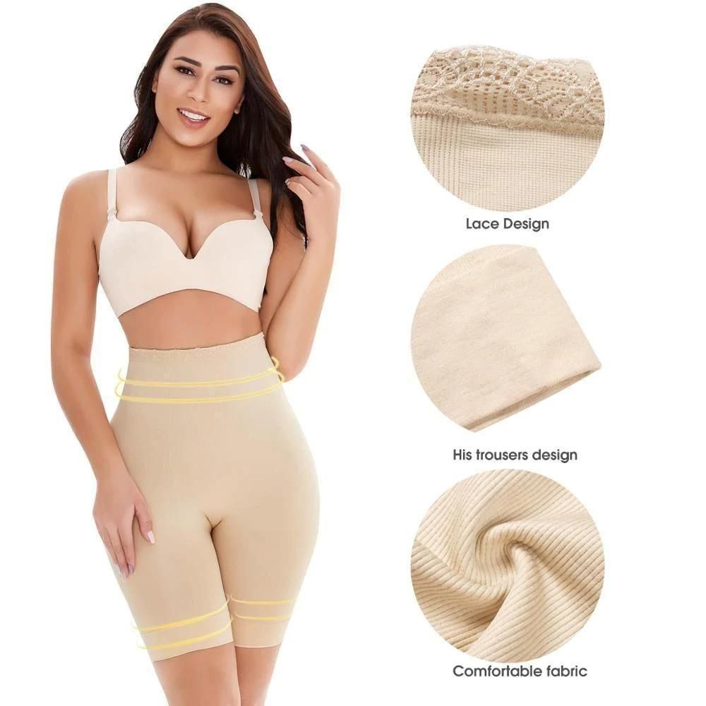 4-in-1 Seamless High-Waist Body Shaper – Instant Tummy Tucker & Thigh Slimmer