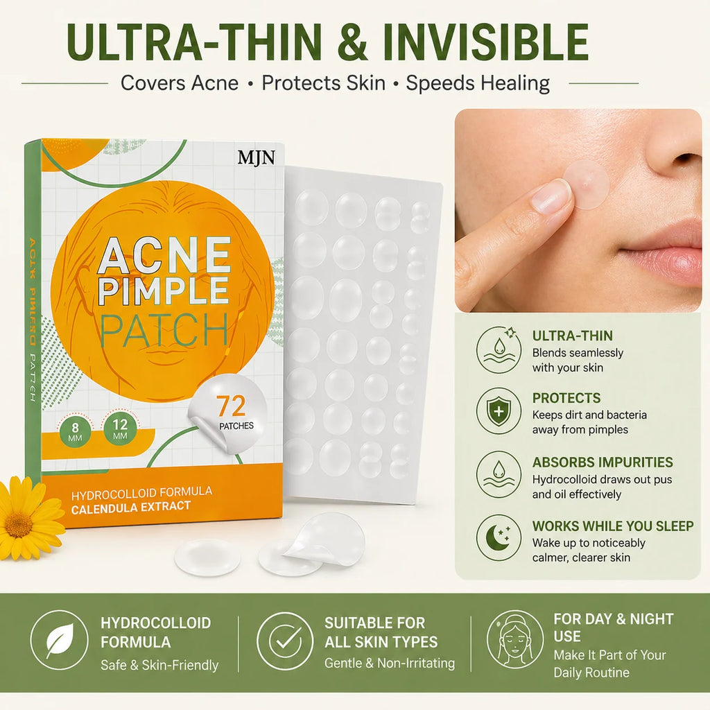 Acne Clearing Pimple Patches - Hydrocolloid Spot Patches (Pack of 2, 144 Patches)
