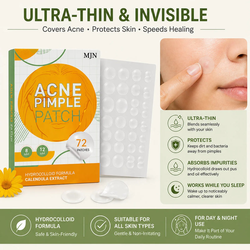 Acne Clearing Pimple Patches - Hydrocolloid Spot Patches (Pack of 2, 144 Patches)