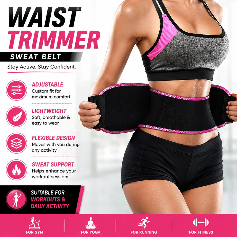 Adjustable Waist Trimmer Belt – Neoprene Waist Trimmer & Women's Slimmer Belt