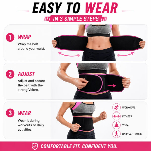 Adjustable Waist Trimmer Belt – Neoprene Waist Trimmer & Women's Slimmer Belt