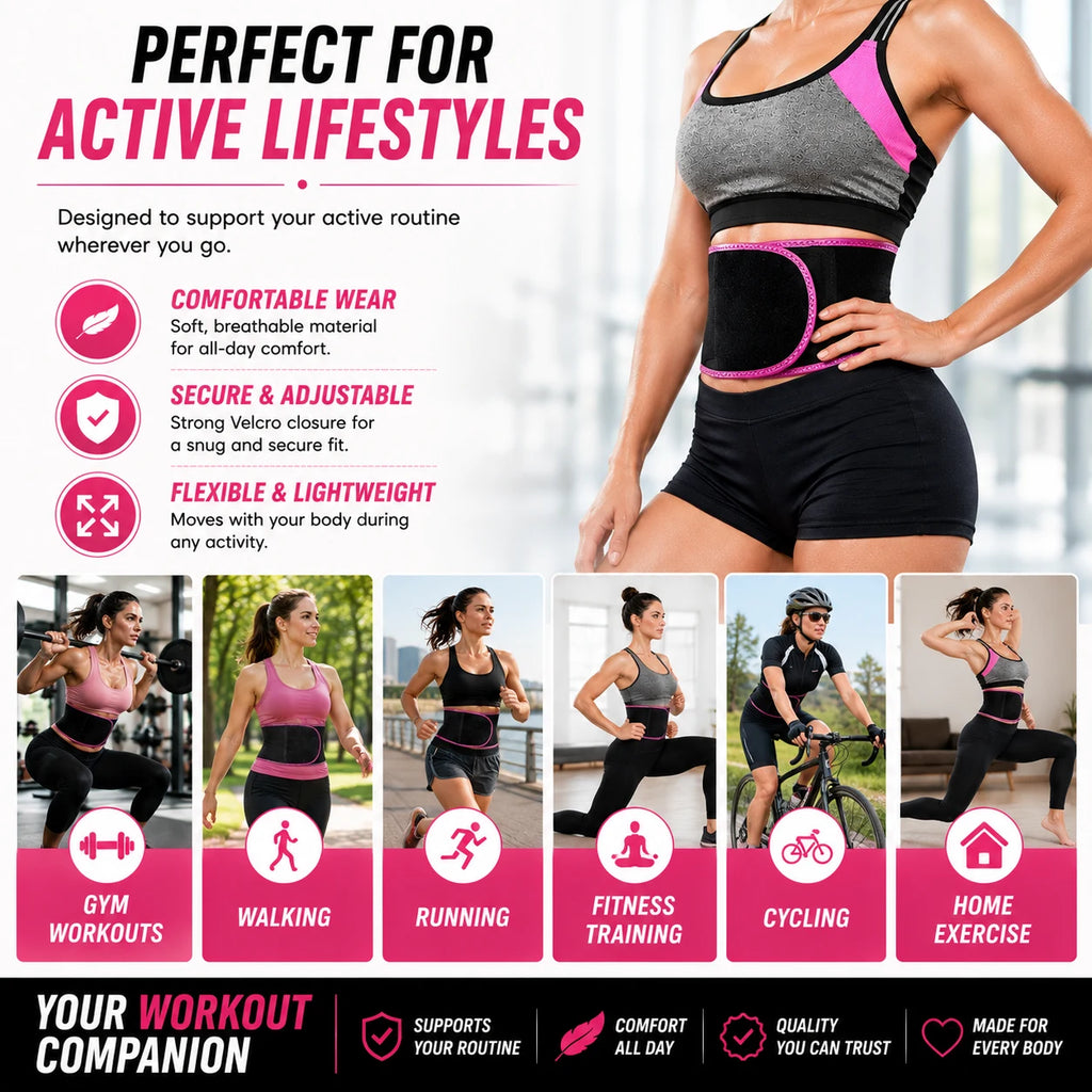 Adjustable Waist Trimmer Belt – Neoprene Waist Trimmer & Women's Slimmer Belt