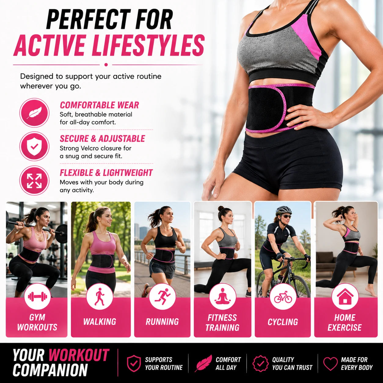 Adjustable Waist Trimmer Belt – Neoprene Waist Trimmer & Women's Slimmer Belt