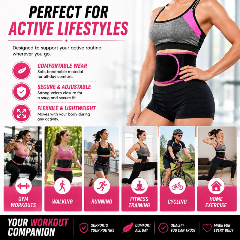 Adjustable Waist Trimmer Belt – Neoprene Waist Trimmer & Women's Slimmer Belt
