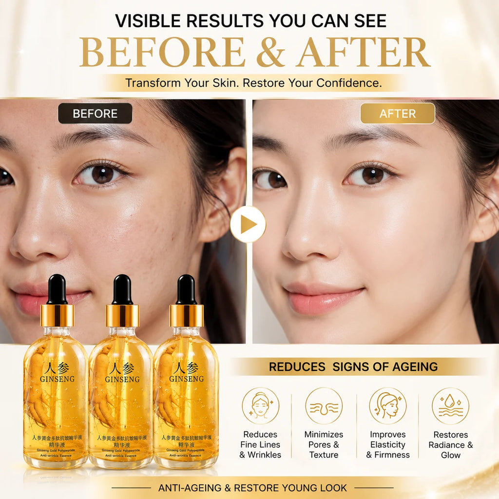 Anti Aging Serum Ginseng Face Serum (Pack of 3) – Best Anti Aging Face Serum for Fine Lines & Youthful Glow