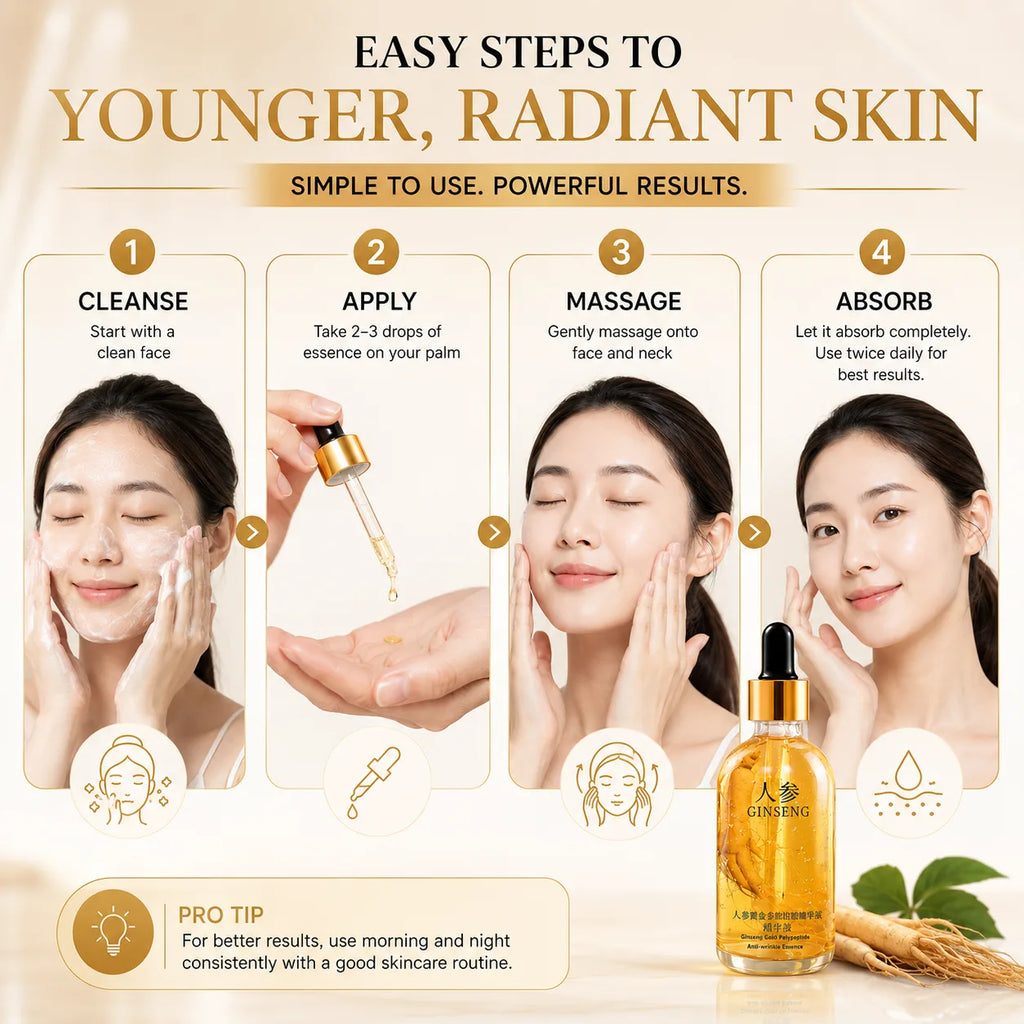 Anti Aging Serum Ginseng Face Serum (Pack of 3) – Best Anti Aging Face Serum for Fine Lines & Youthful Glow
