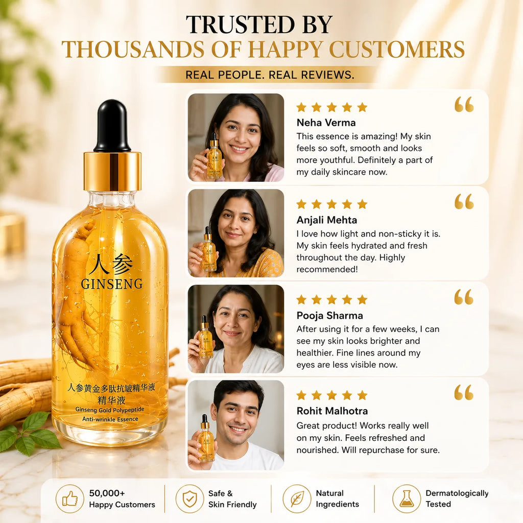 Anti Aging Serum Ginseng Face Serum (Pack of 3) – Best Anti Aging Face Serum for Fine Lines & Youthful Glow