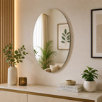 Bathroom Wall Mirror Combo Set (Pack of 2) – Oval & Square Shaped Mirror for Wash Basin & Home Decor