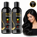 Instant Black Hair Dye Color Shampoo (Pack of 2) – 3-in-1 Natural Hair Dye Shampoo for Men & Women