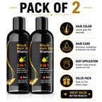 Instant Black Hair Dye Color Shampoo (Pack of 2) – 3-in-1 Natural Hair Dye Shampoo for Men & Women