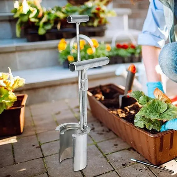 Ergonomic Bulb Planter Tool – Heavy-Duty Stainless Steel Transplanter & Soil Digger Tool