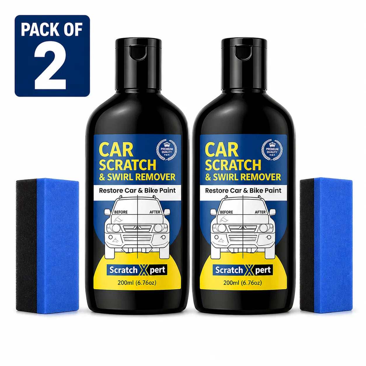 Car Body Scratch Remover for All Colors (Pack of 2)| Ultimate Car Scratch Repair & Scuff Remover| Instant Auto Scratch Fix Kit