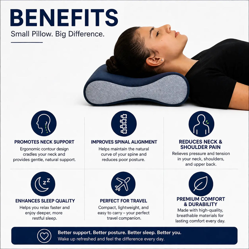 Cervical Pillow for Neck Pain Relief – Orthopedic Neck Support Pillow for Sleeping | Memory Foam Shoulder Pain Relief Pillow | Cervical Spine Support