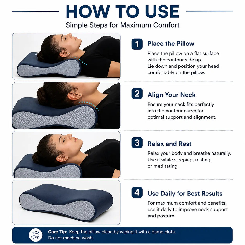 Cervical Pillow for Neck Pain Relief – Orthopedic Neck Support Pillow for Sleeping | Memory Foam Shoulder Pain Relief Pillow | Cervical Spine Support