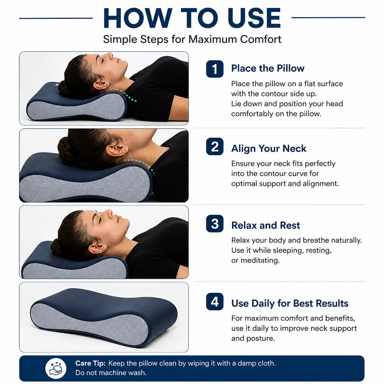 Cervical Pillow for Neck Pain Relief – Orthopedic Neck Support Pillow for Sleeping | Memory Foam Shoulder Pain Relief Pillow | Cervical Spine Support