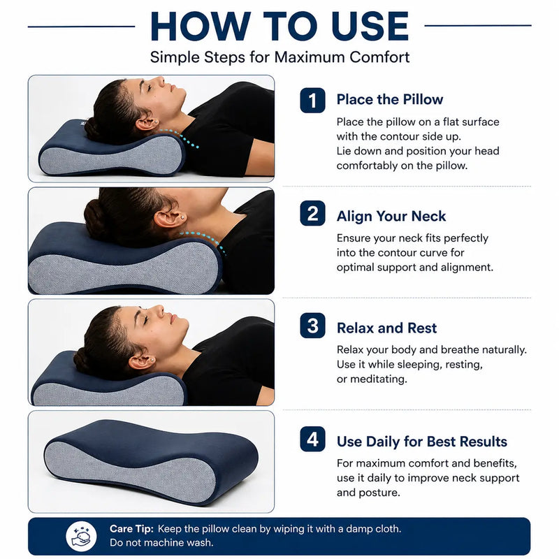 Cervical Pillow for Neck Pain Relief – Orthopedic Neck Support Pillow for Sleeping | Memory Foam Shoulder Pain Relief Pillow | Cervical Spine Support