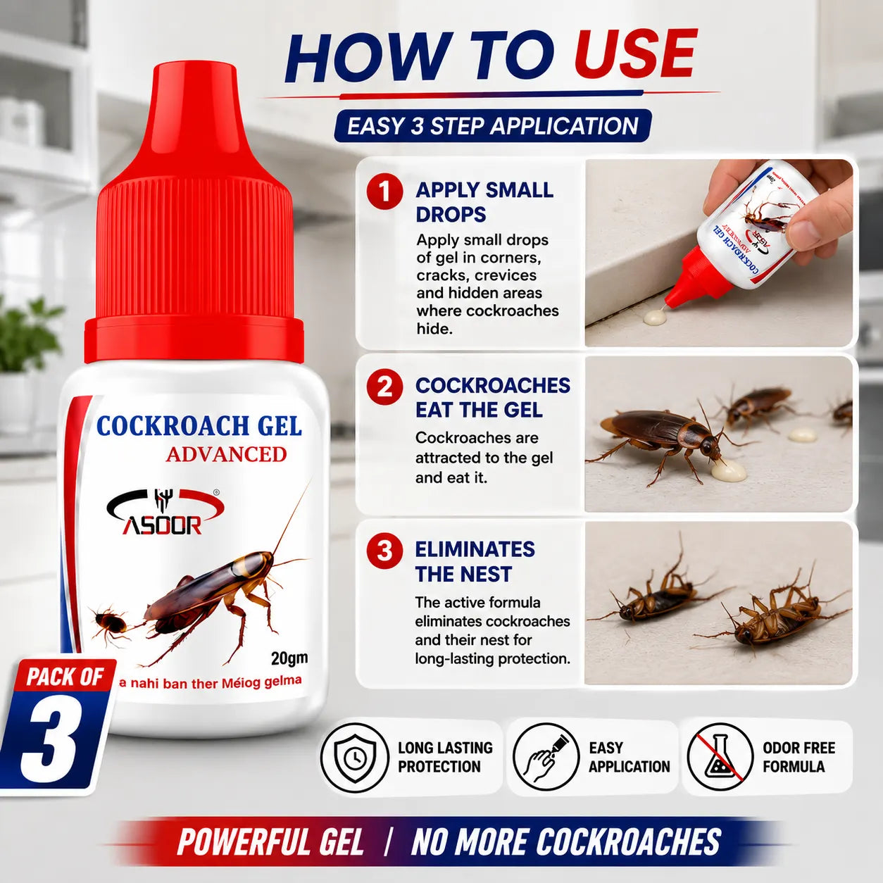 Cockroach Killer Gel Roach Killer Gel – High-Efficiency Cockroach Repellent Gel & Nest Elimination Paste