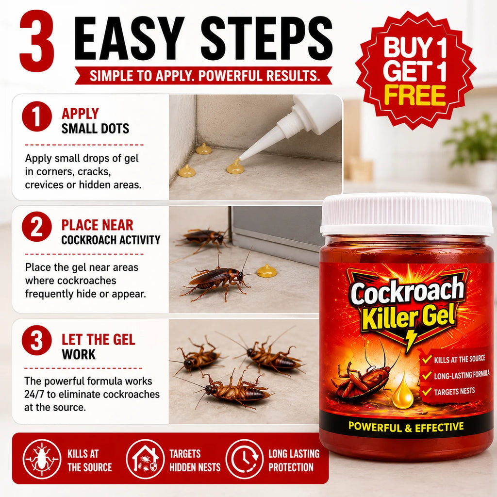 Cockroach Killer Gel & Roach Bait Paste (Pack of 2) – High-Power 'Cocroj Killer' Elimination Tube