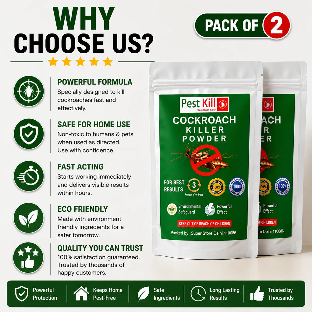 (Pack of 2) Cockroach Killer Powder Super Cockroach Powder – High-Efficiency Cockroach Killer for Home Pest Control