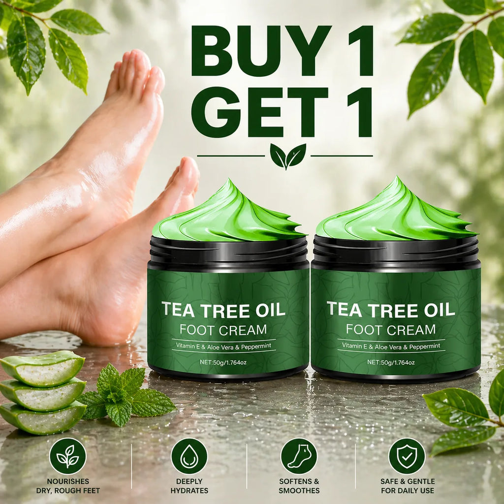 Cracked Heel Cream (Buy 1 Get 1 FREE) – Soothing Aloe Vera & Tea Tree Foot Crack Cream & Moisturizer