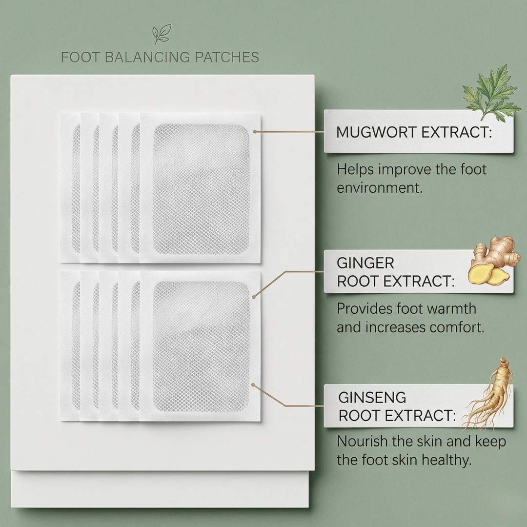 Detox Foot Patches (20-Pack) – Overnight Deep Cleansing Pads for Stress Relief, Better Sleep & Fatigue Recovery