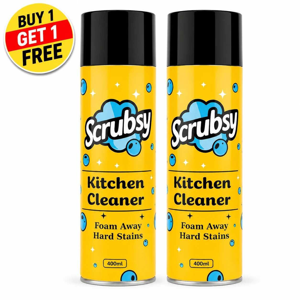 Foaming Kitchen Cleaner Spray (Pack of 2) – Heavy-Duty Chimney, Gas Cooker & Fridge Degreaser