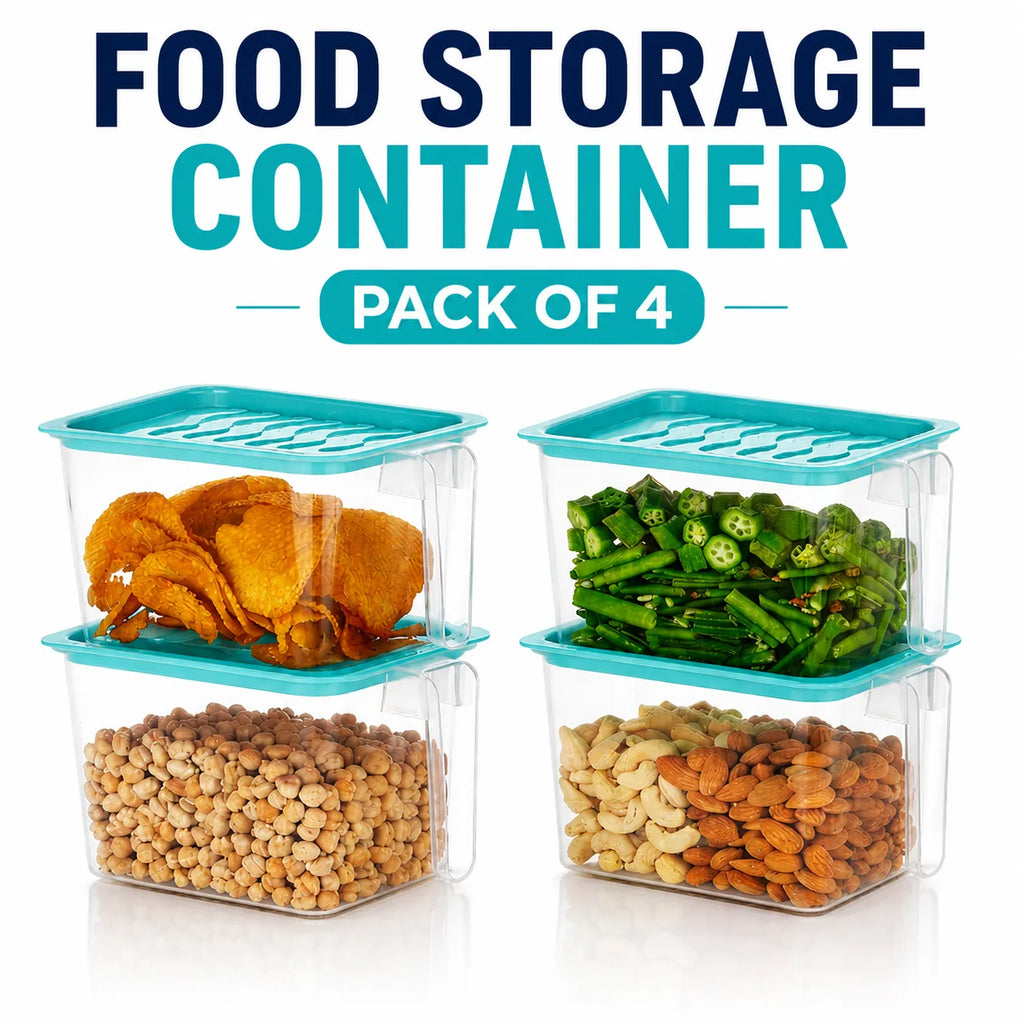 Fridge Storage Containers Fridge Organisers (Pack of 4) – Refrigerator Storage Boxes for Vegetable & Food Care