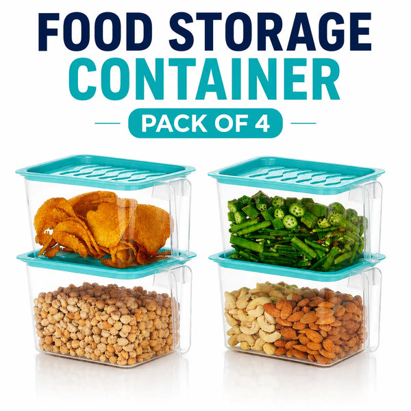 Fridge Storage Containers Fridge Organisers (Pack of 4) – Refrigerator Storage Boxes for Vegetable & Food Care