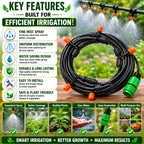Garden Water Sprinkler Kit With Plant Water Dropper Adjustable Spray Nozzle(8 M,10 POINTS)