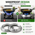 Gas Saver Burner Stand (Pack of 2) – Energy Saving Gas Stove Stand & Windproof Wok Support Ring