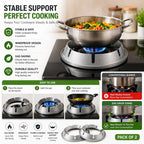 Gas Saver Burner Stand (Pack of 2) – Energy Saving Gas Stove Stand & Windproof Wok Support Ring