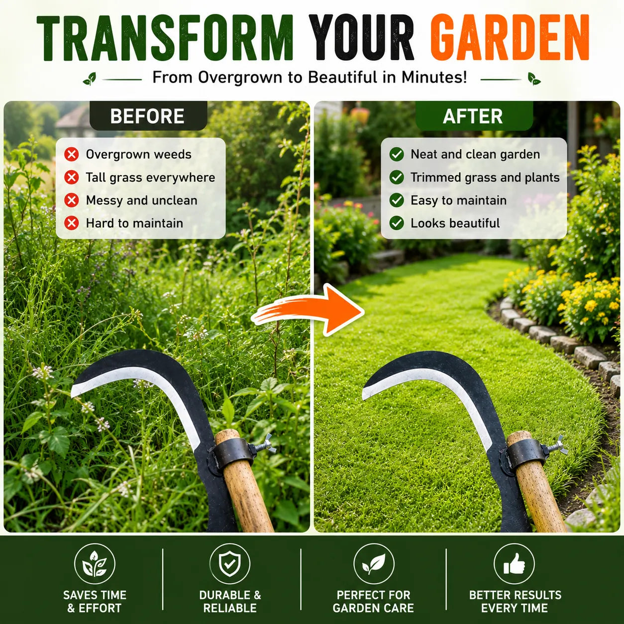 Heavy Duty Grass Cutter Sickle Blade Head – Universal Weed Cutter & Lawn Mower Replacement Part