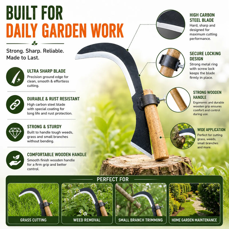 Heavy Duty Grass Cutter Sickle Blade Head – Universal Weed Cutter & Lawn Mower Replacement Part