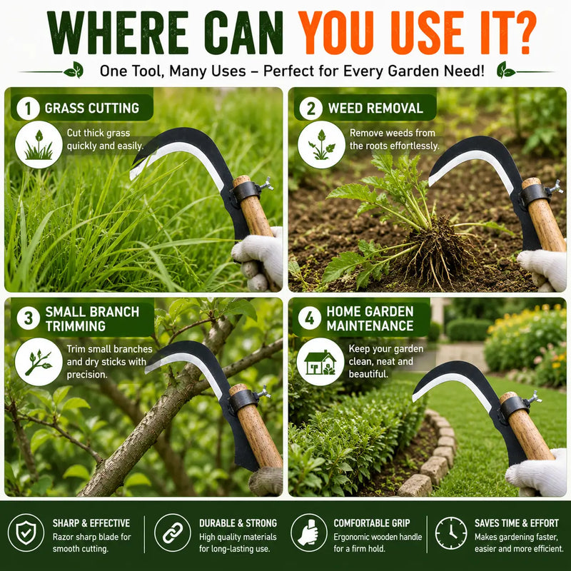 Heavy Duty Grass Cutter Sickle Blade Head – Universal Weed Cutter & Lawn Mower Replacement Part