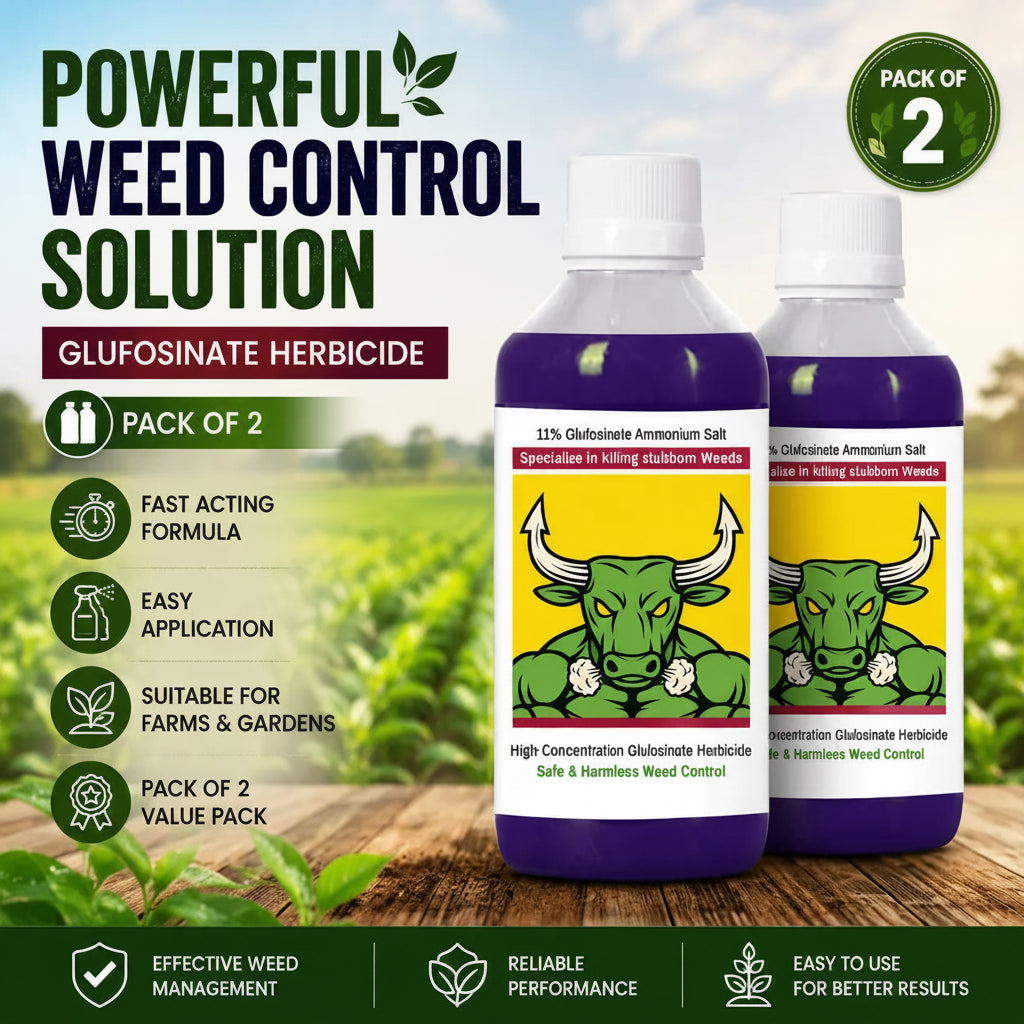 Herbicide Glufosinate (Pack of 2) - High-Concentration Non-Selective All Crop Weed Killer