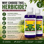 Herbicide Glufosinate (Pack of 2) - High-Concentration Non-Selective All Crop Weed Killer