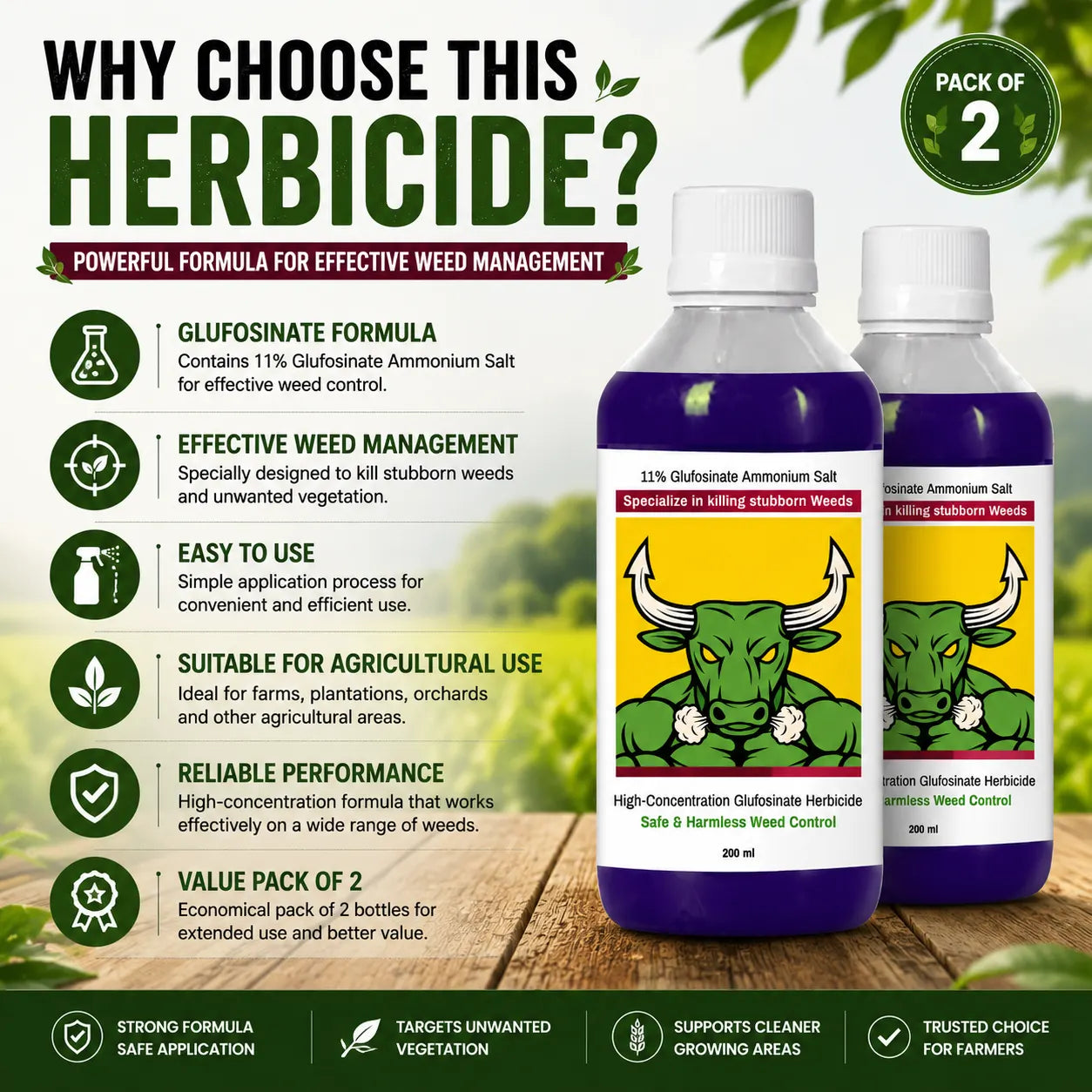 glufosinate herbicide trade names Herbicide Glufosinate (Pack of 2)