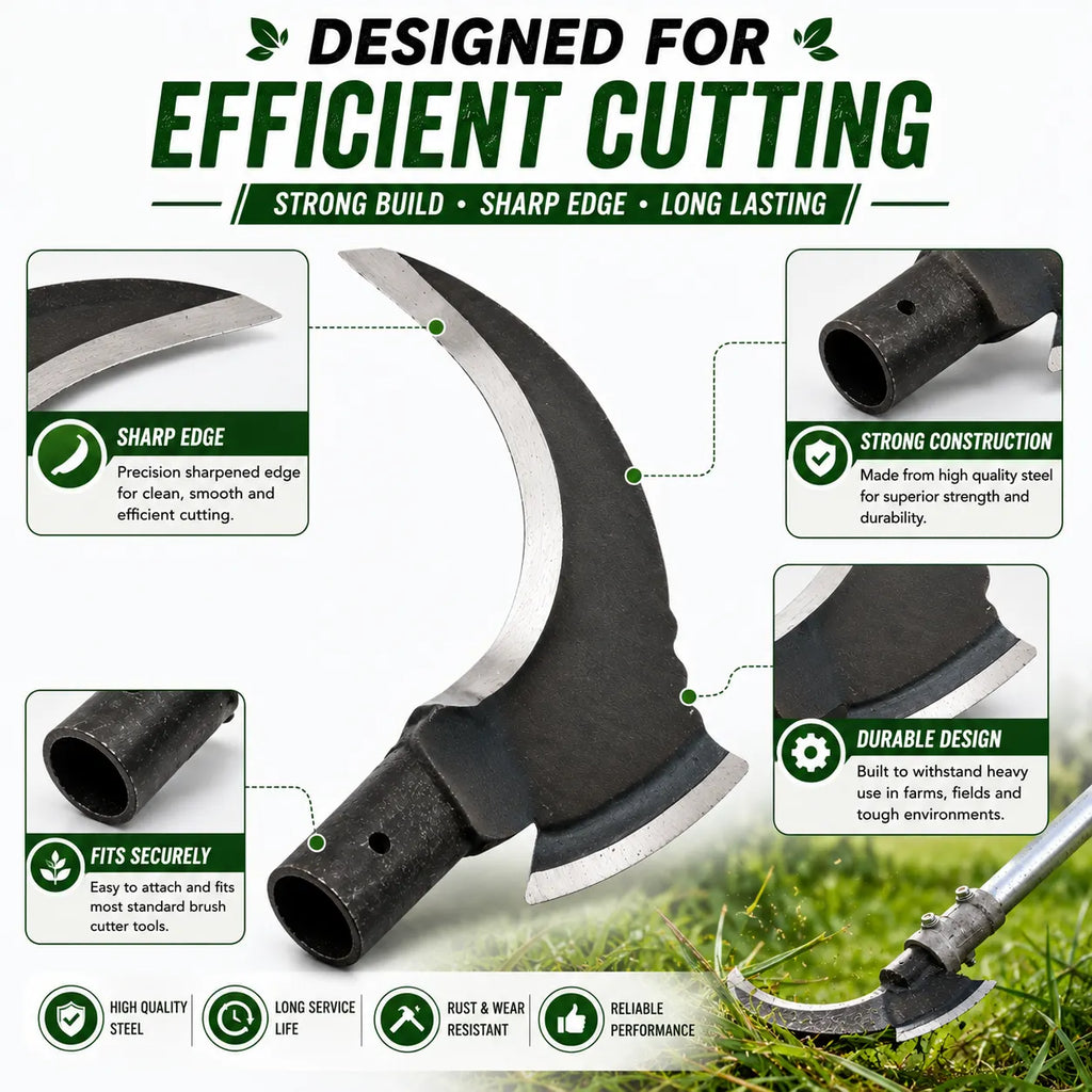 High Manganese Steel Double Scythe – Heavy-Duty Grass Sickle for Farming & Gardening